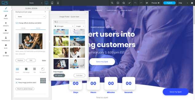 Bewerk uw foto's onmiddellijk in Website builder Bewerk uw foto's onmiddellijk in Website builder